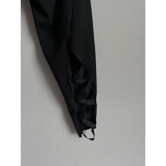 Victoria Secret Sport XL Knockout Black Tight Legging Strappy Crisscross Cut Out - Picture 5 of 12